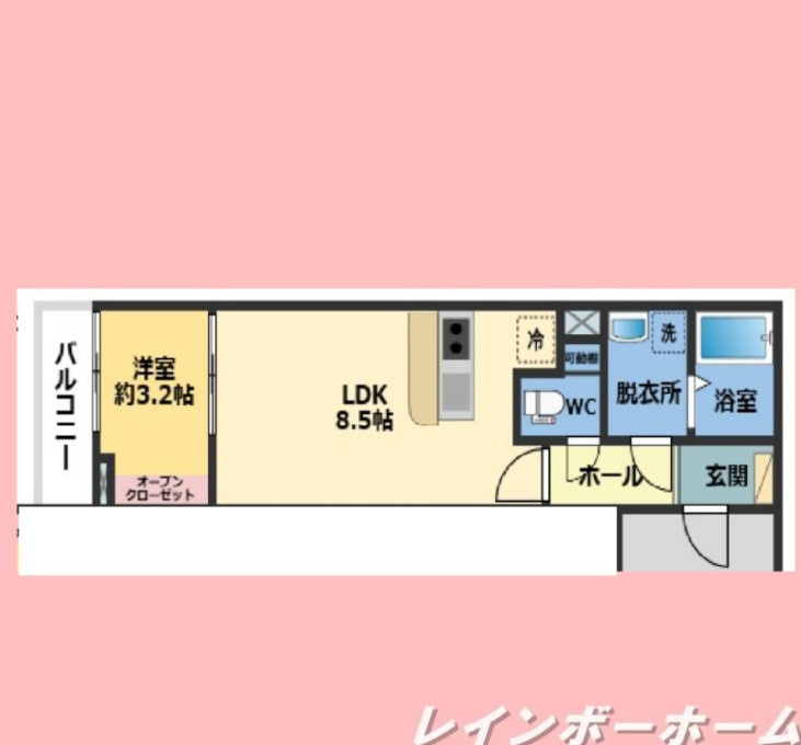 ☆設備充実の1LDK☆ペット相談可能☆の間取り