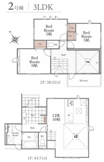 【間取り】 | 藤沢市辻堂6丁目 新築戸建 全3棟
