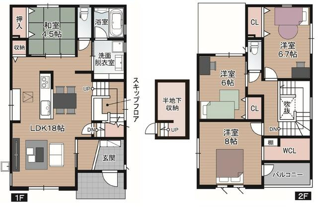【間取り】 | 高知市介良乙/5区画 | １号地