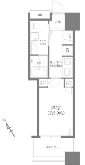 【間取り】 | シティタワー池袋 | 南西向きのお部屋なので、陽当たり・通風良好です！