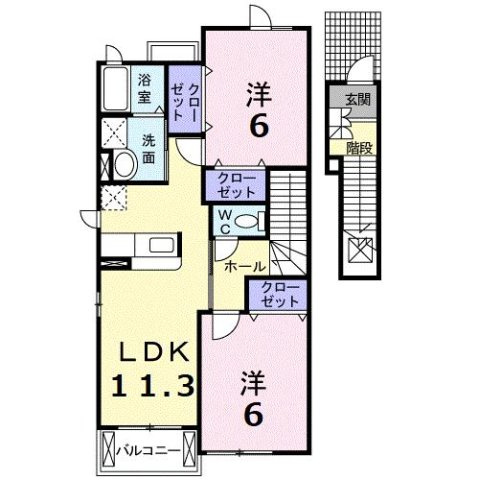 マナ　マルベリーＢの間取り