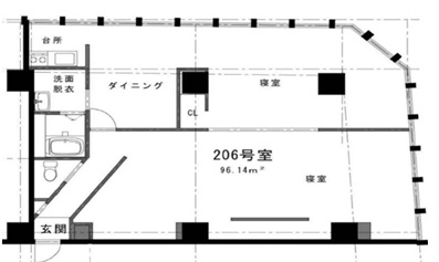 道頓堀ハイツの間取り