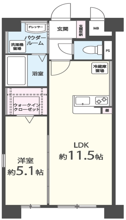 MRレジデンス博多の間取り|使いやすい間取りです。