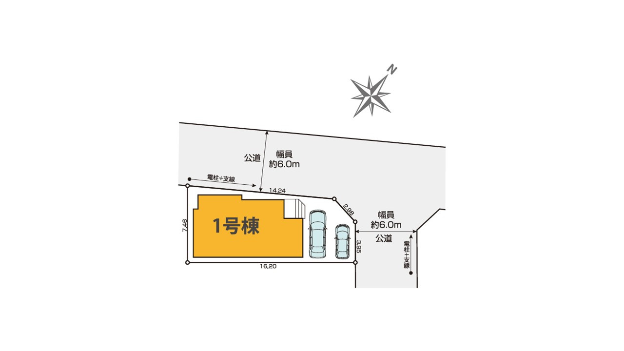 日野市旭が丘１２期　１号棟の区画図