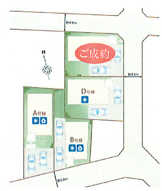 瑞穂町高根　新築戸建全4棟の区画図