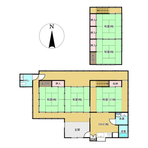 【日本家屋】桜川市真壁町酒寄中古戸建の間取り