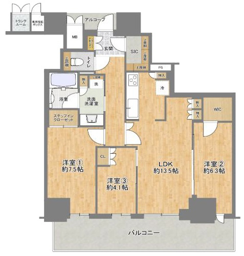 【間取り】 | ジオタワー大阪十三 | 令和８年１月建築・39階建22階部分・ペット飼育可・陽当り＆通風＆眺望良好