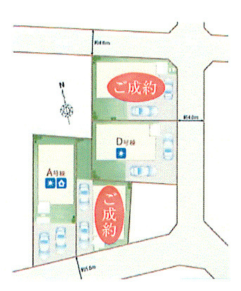瑞穂町高根　新築戸建全4棟の区画図