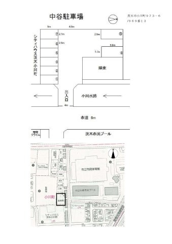 中谷駐車場の区画図