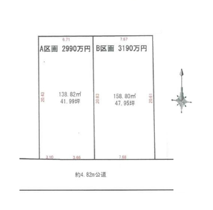松原市天美北　売土地の土地図