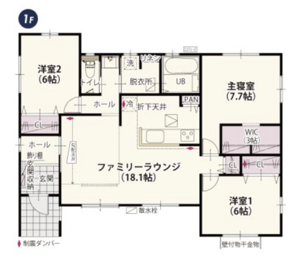 【間取り】 | ワイウッドコート鴻巣市屈巣第4期　新築戸建　全4棟　4号地