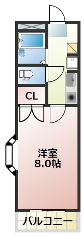 熊本市西区蓮台寺１丁目のアパートの間取り