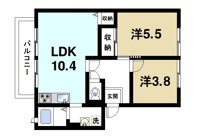 ブリーズ大安寺Ｂ　Ｃの間取り|キレイな共有スペース。