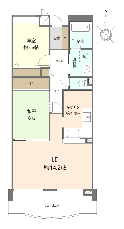 サンハイツ東山の間取り