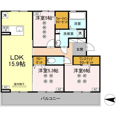 (仮称)D-ROOM八王寺町の間取り