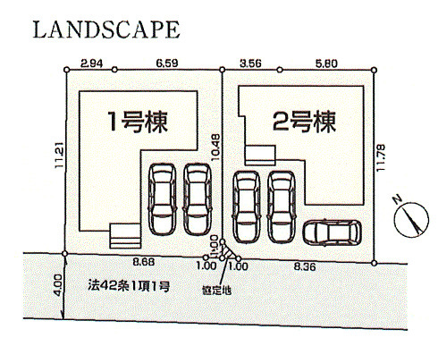 武蔵村山三ツ藤3丁目　新築戸建全2棟の区画図