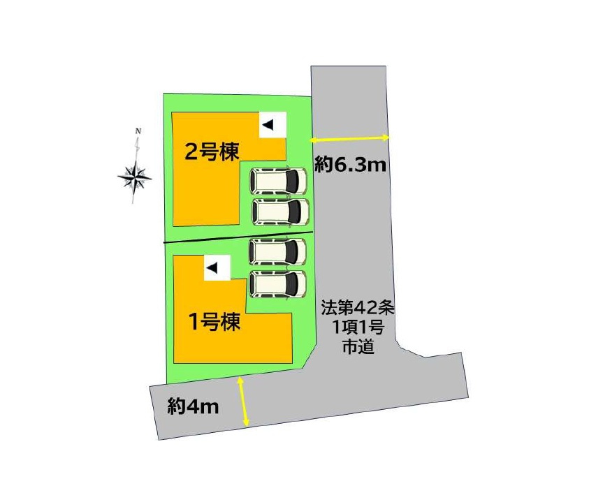 福岡市早良区田隈3丁目第8-2棟（2号棟）の区画図|配置図（2号棟）