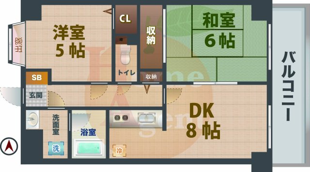 【間取り】 | ベル・ヴィベール | 2DKのお部屋です。