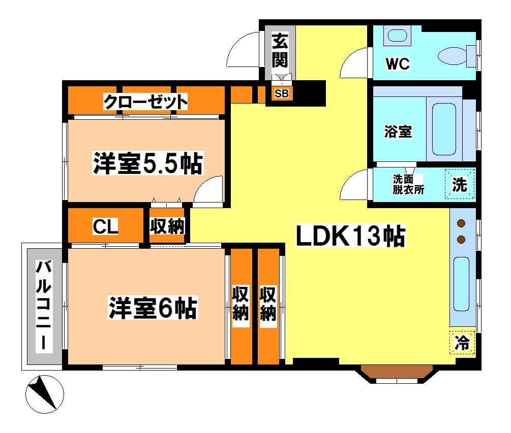 武蔵野市西久保３丁目の賃貸マンションの間取り