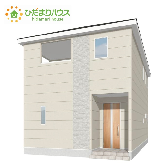 東海村東海第6　新築戸建　2号棟の外観パース|地震の揺れを吸収する、制震構造です(^^♪