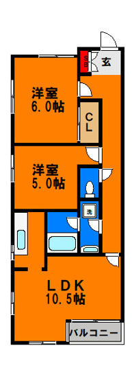 【間取り】 | メゾンド稲毛 | 人気のオール洋室の間取り！メゾンド稲毛
