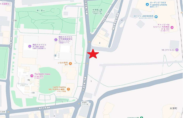 大阪市北区中津５丁目の店舗事務所の地図