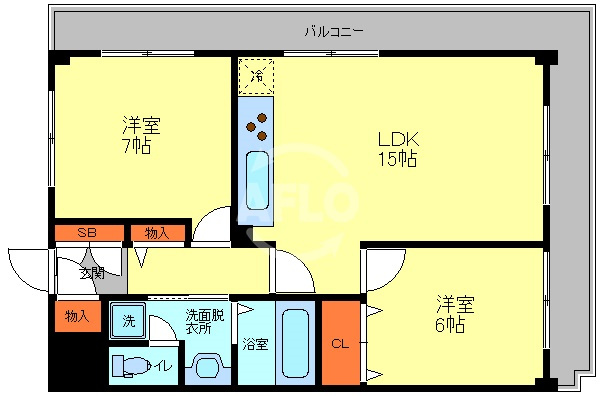 ハイツ森ノ宮　東中本小学校区の間取り|ハイツ森ノ宮　間取り