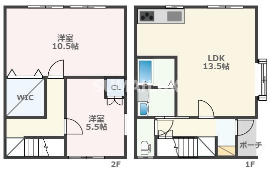 出水貸家の間取り