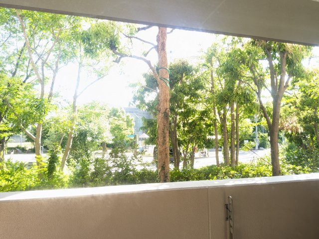 【バルコニー】 | リバー平野ガーデンズ | バルコニーからの眺望☆
緑も感じられ、道を挟んで公園が望めます♪