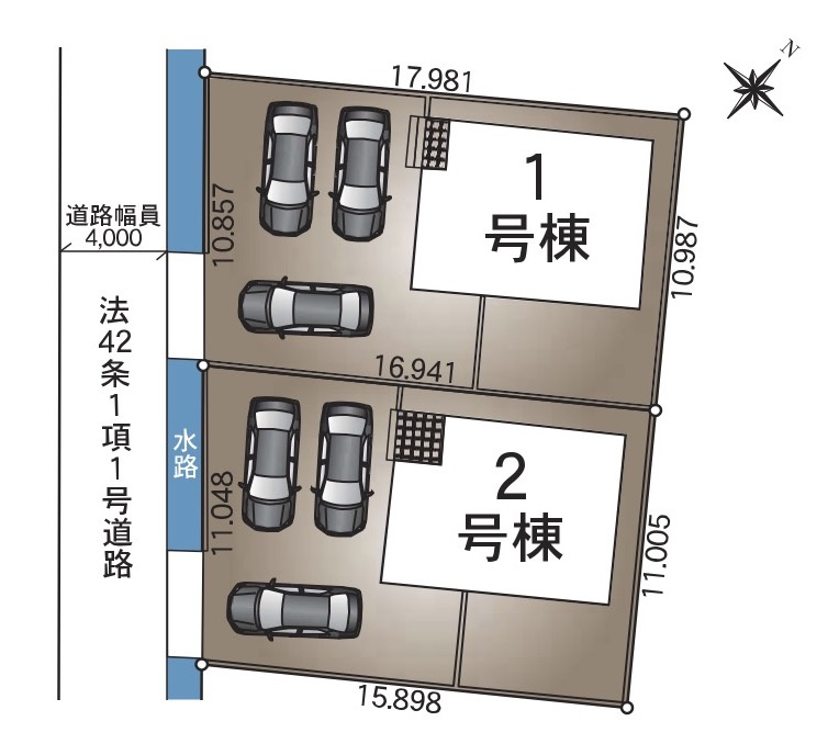 千曲市内川第４の区画図