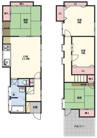 【間取り】 | 今光5丁目中古住宅