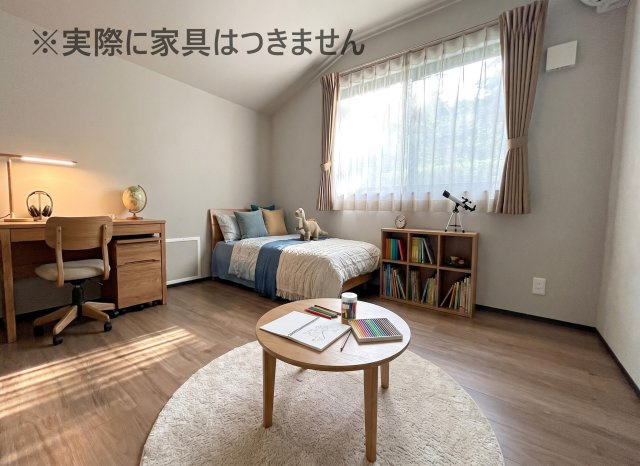 新築戸建・新築建売　三春町深田和　御木沢小・三春中の洋室|画像はバーチャルホームステージングの加工による演出で、実際の家具は付きません。