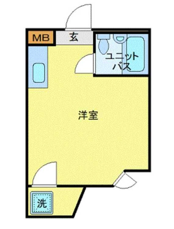 サンパレス馬事公苑　家具家電付き　敷金0　外国籍相談の間取り