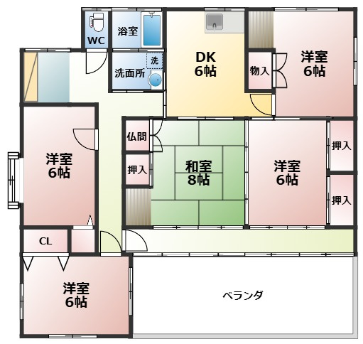 新地町M貸家の間取り