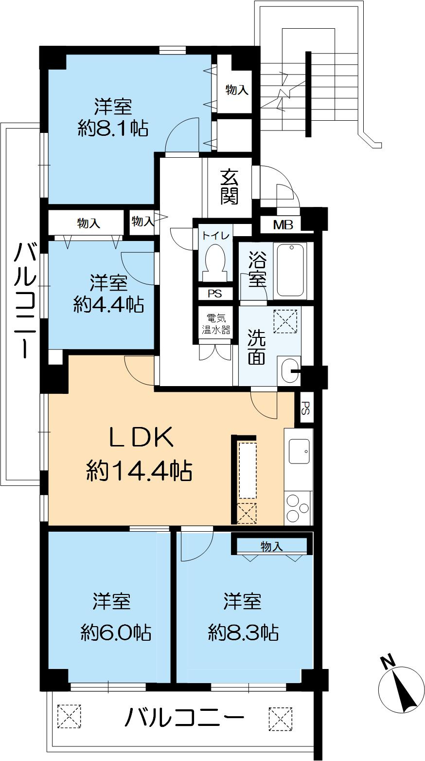 愛宕山ビューハイツの間取り