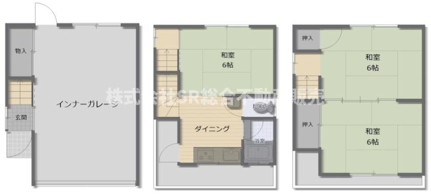 森河内西2丁目中古戸建の間取り|全和室6帖のゆったりめ設計で落ち着いた雰囲気があります！