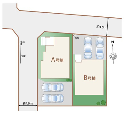【区画図】 | 小平市花小金井5丁目　新築戸建　全2棟