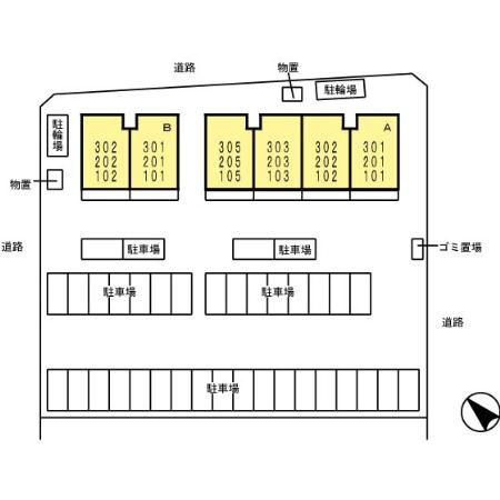 ラ・フルール　Ｂ棟の区画図