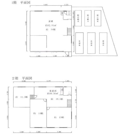栗東市伊勢落の事務所の間取り