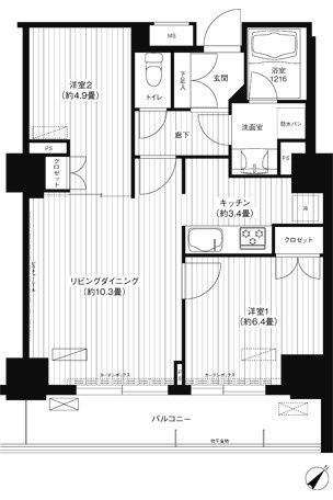 【間取り】 | コスモグラン勝どき