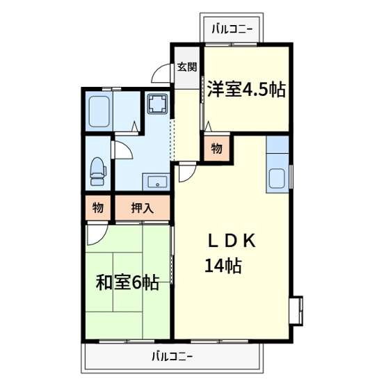 【間取り】 | アルカディア真上台A棟