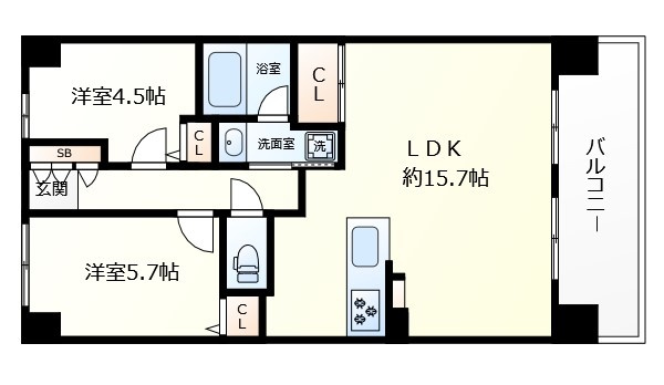 ライオンズマンション新梅田第2　大淀小学校の間取り|ライオンズマンション新梅田第2　間取り
