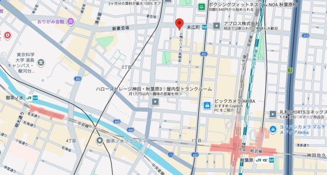 ★仲介手数料無料★サンビュウ外神田（新規リフォーム工事中）の地図