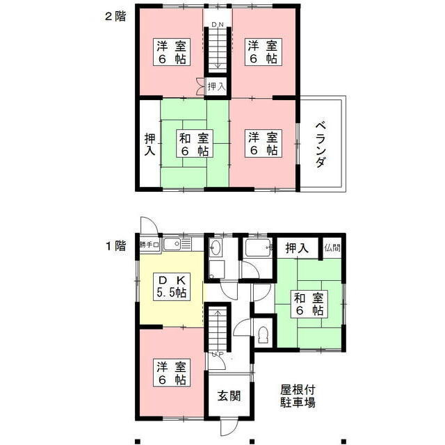 瑞穂市只越の一戸建ての間取り