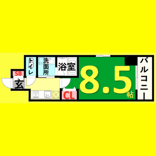 プランドール那古野　名古屋市賃貸　仲介手数料無料の間取り