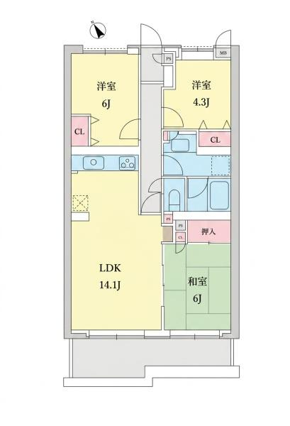 コスモ横濱小机セカンドウイングの間取り
