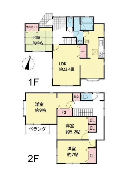 川崎市宮前区有馬９丁目の中古一戸建の間取り
