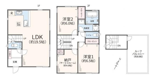 横浜市神奈川区羽沢町の中古一戸建の間取り