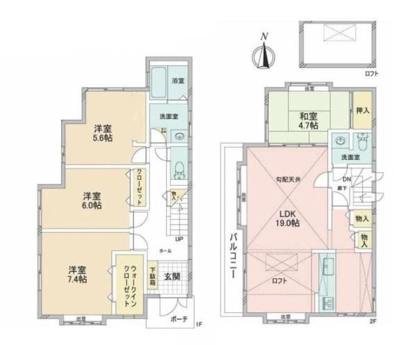 横浜市港北区高田西５丁目の中古一戸建の間取り