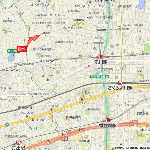Ｂｒｉｌｌｉａ夙川高塚町の地図
